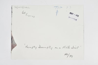 Lot 27 - HARRY OUSEY (1915-1985); collage, 'Humpty...