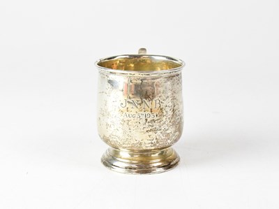 Lot 746 - An Elizabeth II hallmarked silver mug with...