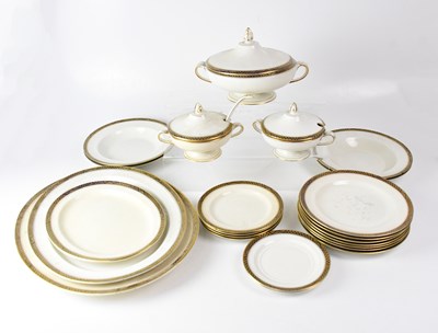 Lot 526 - BOOTHS; a part dinner service, cream with gilt...