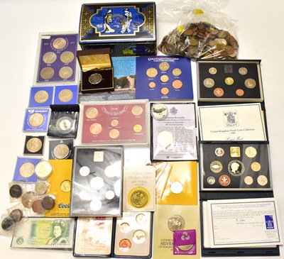 Lot 808 - Various mixed, mostly British coins, with some...