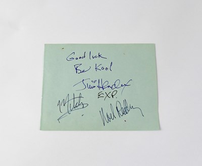 Lot 221 - JIMMY HENDRIX; a torn page from an autograph...