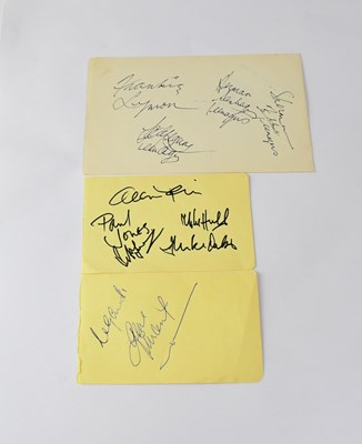 Lot 205 - Three pages from an autograph book signed by...