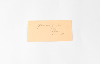 Lot 364 - JAMES JOYCE; a small page torn from an...