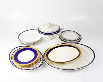Lot 535 - STONIER & CO; twelve plates, flow blue with...