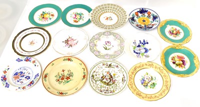 Lot 549 - Fourteen mostly Victorian floral decorated...