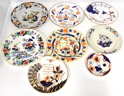 Lot 548 - Eight mostly Victorian pottery plates and...
