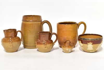 Lot 507 - Six items of salt glazed pottery, to include...