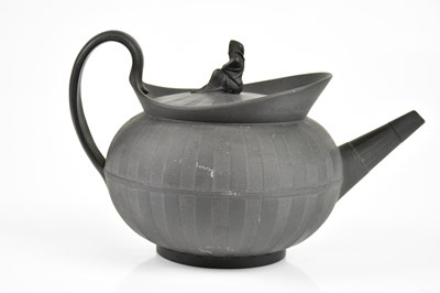 Lot 2094 - WEDGWOOD; a 19th century Black Basalt teapot,...