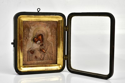 Lot 5080 - A 19th century icon of the Virgin Mary, in...