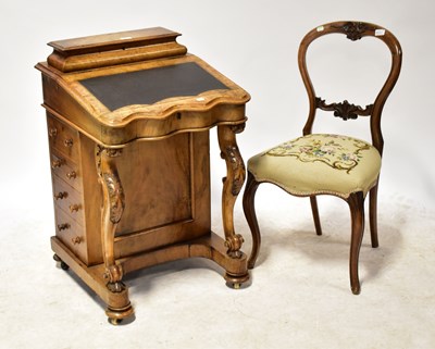 Lot 1 - A Victorian walnut Davenport
