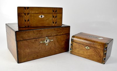 Lot 122 - A mother of pearl inlaid burr walnut sewing box