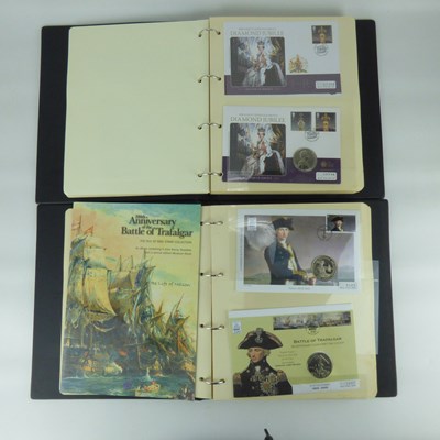 Lot 826 - Two compiled stamp and coin cover collections