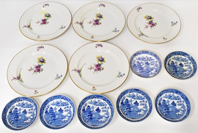Lot 547 - Six 19th century hand painted porcelain...