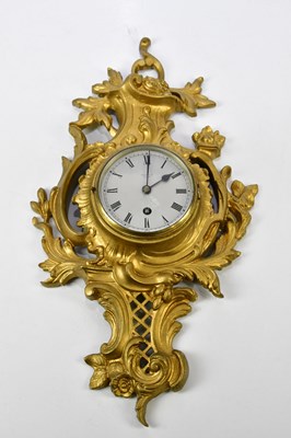 Lot 2336 - PRESTONS LTD, BOLTON; a gilt metal wall clock,...