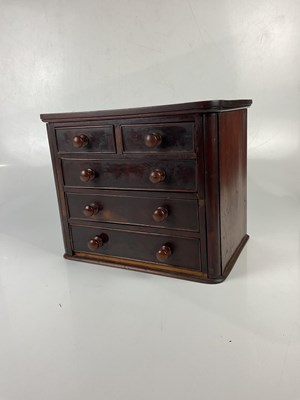 Lot 5089 - A Victorian mahogany miniature chest of two...
