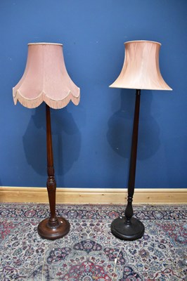 Lot 1624 - A caved mahogany standard lamp with fluted...