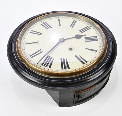 Lot 2331 - A Victorian ebonised circular school clock...