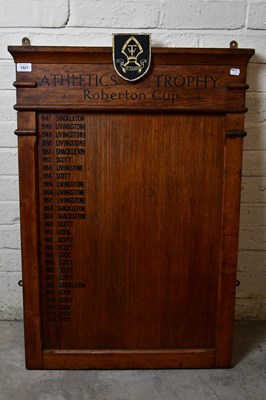 Lot 1521 - A 1940's school athletics board, together with...