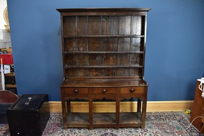 Lot 2403 - An 18th century oak dresser of small...