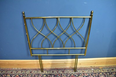 Lot 2675 - A brass single headboard with acorn finials,...