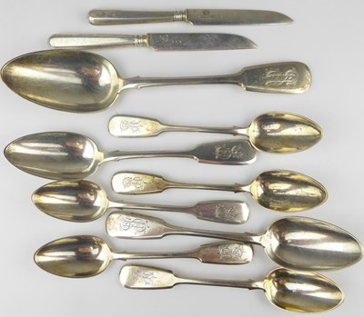 Lot 765 - Ten items of 19th century Russian silver...