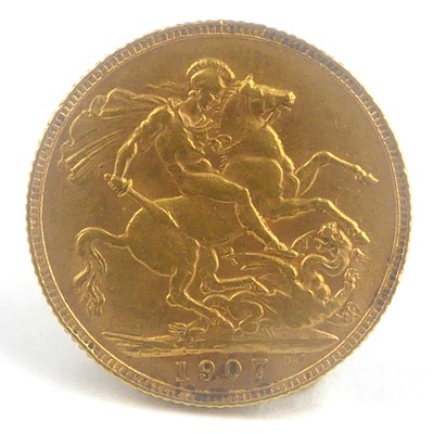 Lot 777 - An Edward VII sovereign, 1907, George and Dragon.