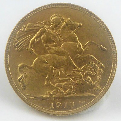 Lot 780 - A George V sovereign, 1911, George and Dragon.