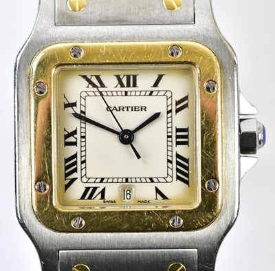 Lot 2854 - CARTIER; a Santos wristwatch with ivory...