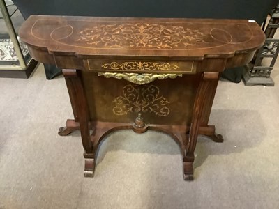 Lot 2641 - A reproduction inlaid serpentine fronted...