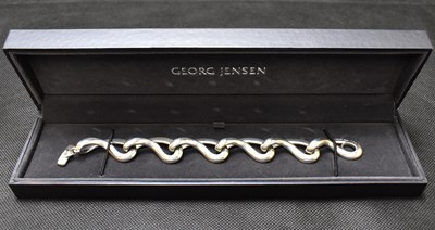 Lot 845 - GEORG JENSEN; a pattern 452 Infinity bracelet,...