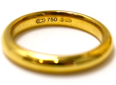 Lot 815 - GEORG JENSEN; an 18ct yellow gold band ring,...