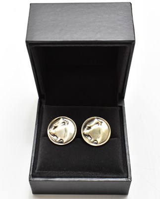 Lot 874 - GEORG JENSEN; a pair of sterling silver (925)...