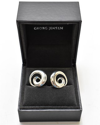 Lot 876 - GEORG JENSEN; a pair of sterling silver...