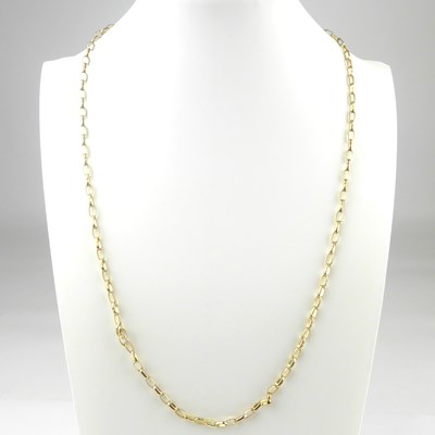 Lot 866 - A dainty belcher link necklace, length 53cm,...