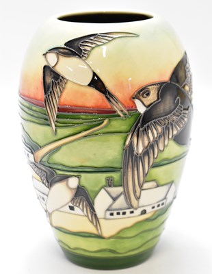 Lot 457 - MOORCROFT; a trial piece tube lined pottery...