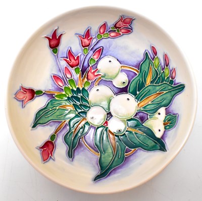 Lot 456 - MOORCROFT; a small 'Snowberry' pattern tube...