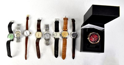 Lot 490 - Nine vintage and contemporary gentlemen's wristwatches