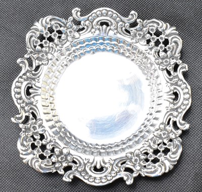 Lot 773 - A 925 sterling silver small pierced dish in...