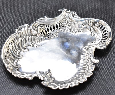 Lot 746 - A Victorian hallmarked silver shaped dish with...