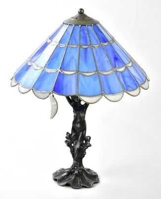 Lot 1623 - An Art Nouveau style silvered metal table lamp...