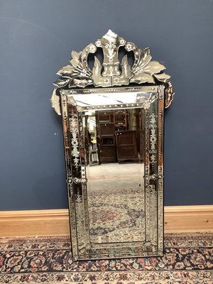 Lot 2626 - A Venetian wall mirror with etched glass...