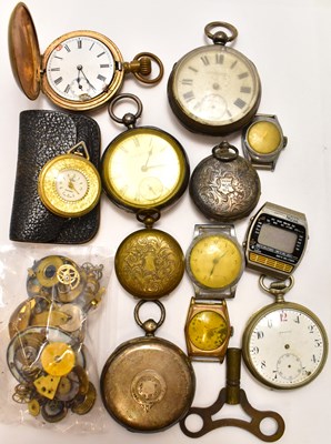 Lot 908 - Various silver, brass, and other cased pocket...