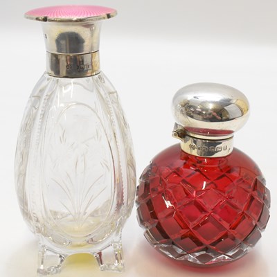 Lot 753 - Two cut glass perfume bottles, one Art Deco...
