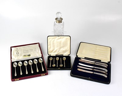 Lot 763 - A cased set of six hallmarked silver teaspoons,...