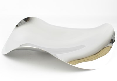 Lot 606 - GEORG JENSEN; a large stainless steel tray...