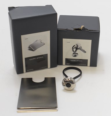 Lot 604 - GEORG JENSEN; a boxed keyring designed by...