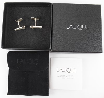 Lot 880 - LALIQUE; a pair of modern 'Victoire Mascottes'...