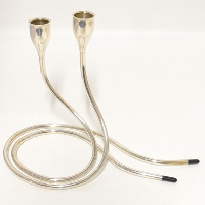 Lot 739 - A pair of mid-century sterling silver serpent...