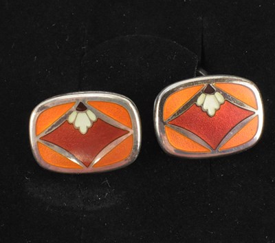 Lot 872 - GEORG JENSEN; a boxed pair of sterling silver...