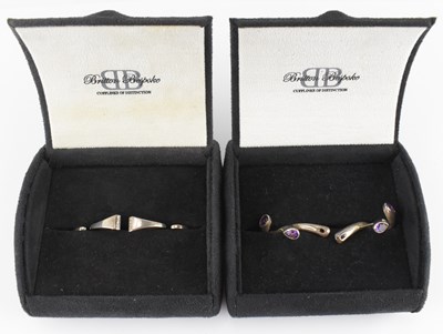 Lot 882 - Two pairs of hallmarked silver cufflinks of...